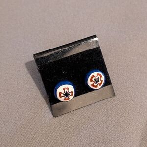 Blue and White Stud Earrings